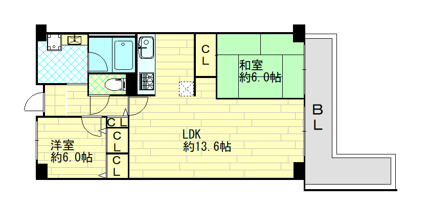 「レック北梅田」中崎西4丁目 2LDK 2480万円 